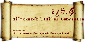 Árokszállási Gabriella névjegykártya